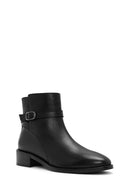 Woman Black Zippered Leather Boat | Derimod