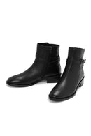 Woman Black Zippered Leather Boat | Derimod
