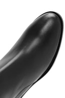 Woman Black Zippered Leather Boat | Derimod