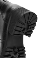 Woman Black Zippered Leather Boat | Derimod