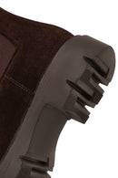 Women's Brown Suede Leather Chelsea Boot | Derimod