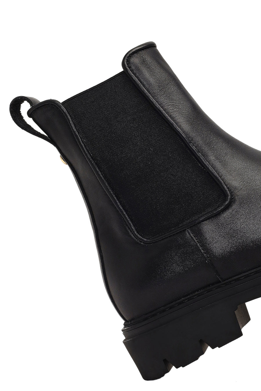 Women's Black Leather Chelsea Boot