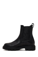 Women's Black Leather Chelsea Boot | Derimod
