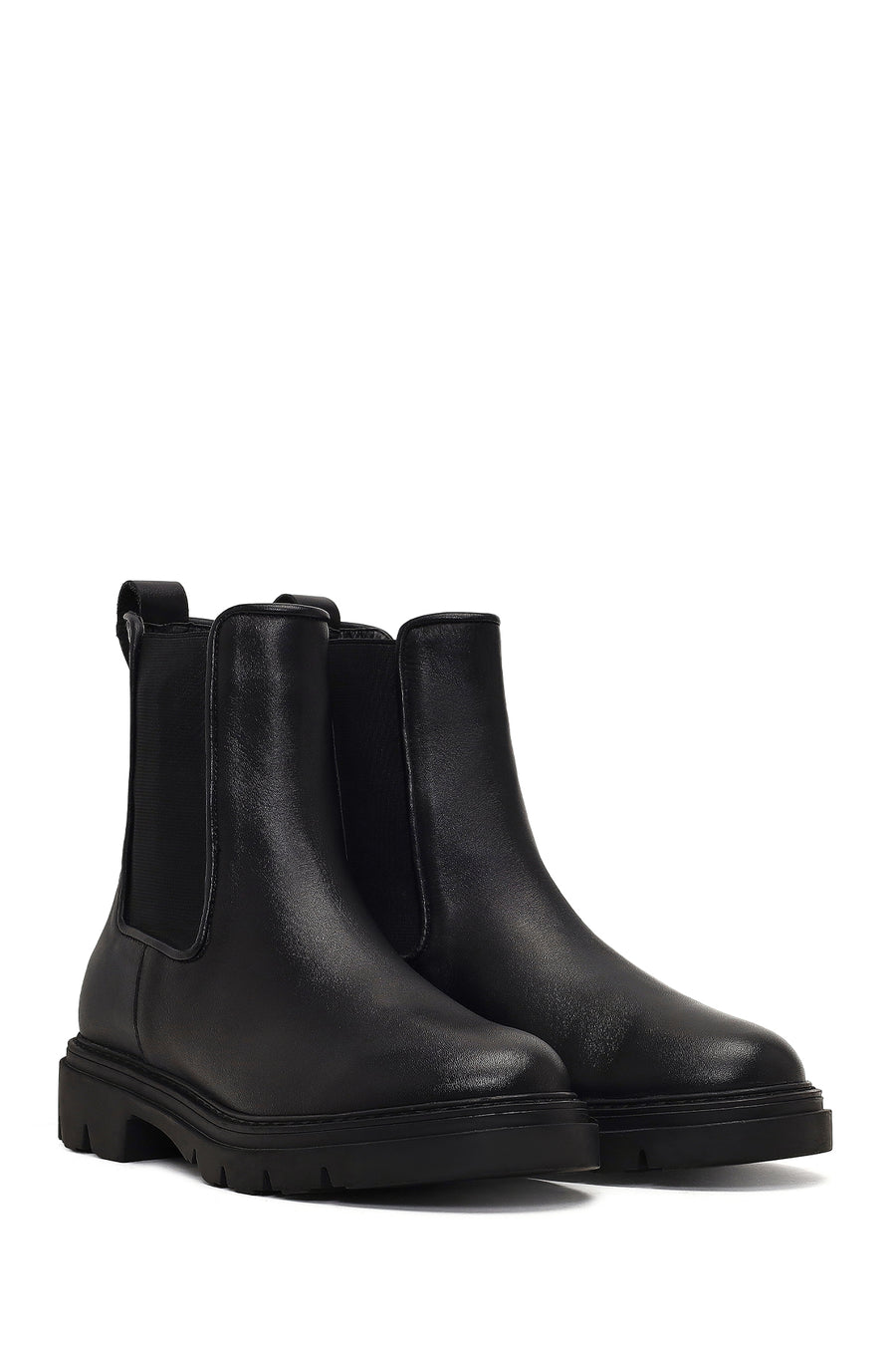Women's Black Leather Chelsea Boot