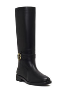 Women's Black Buckle Detailed Leather Boot | Derimod