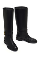 Women's Black Buckle Detailed Leather Boot | Derimod