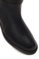 Women's Black Buckle Detailed Leather Boot | Derimod