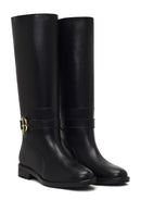 Women's Black Buckle Detailed Leather Boot | Derimod