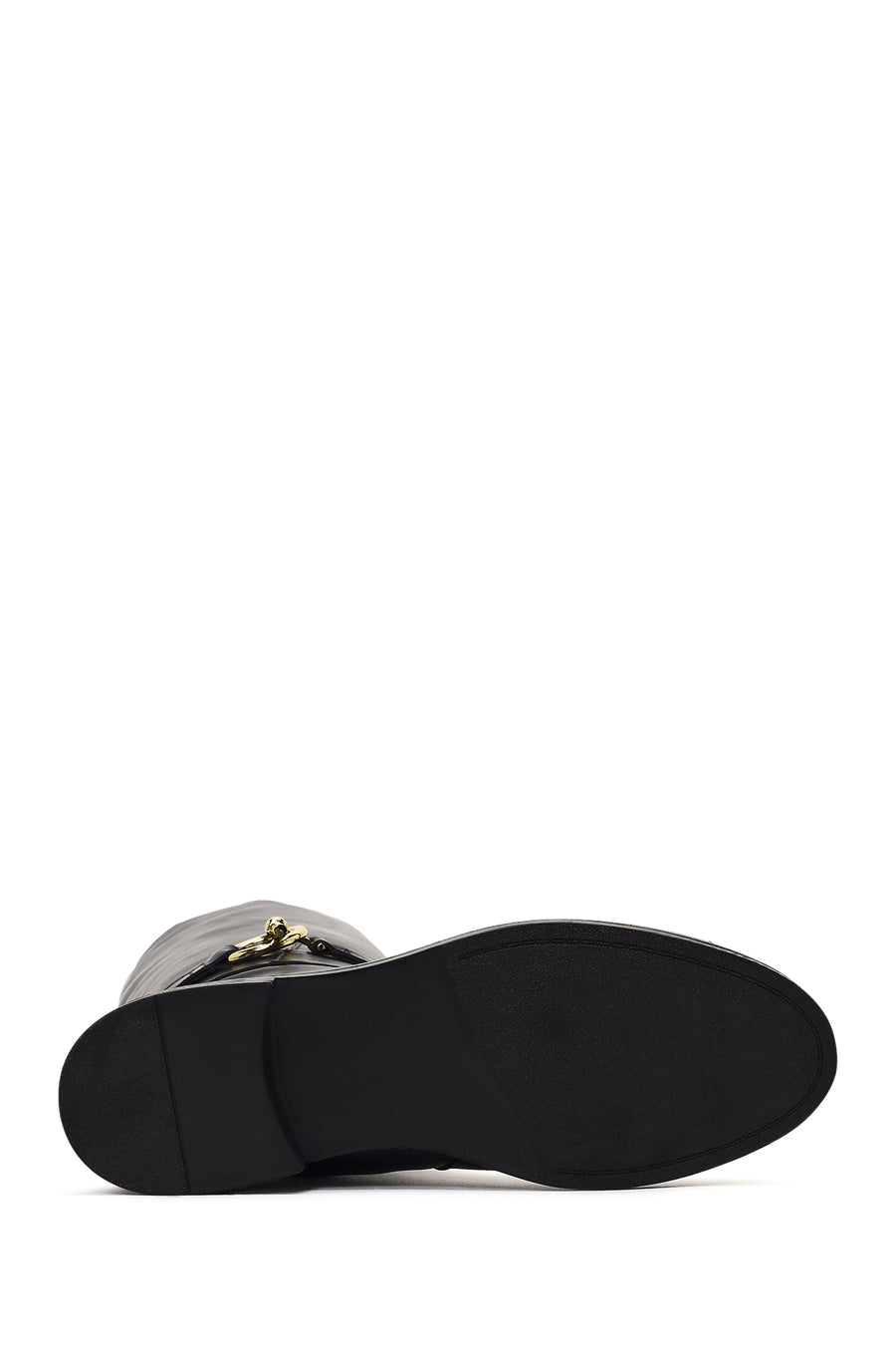 Women's Black Buckle Detailed Leather Boot