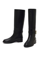 Women's Black Buckle Detailed Leather Boot | Derimod