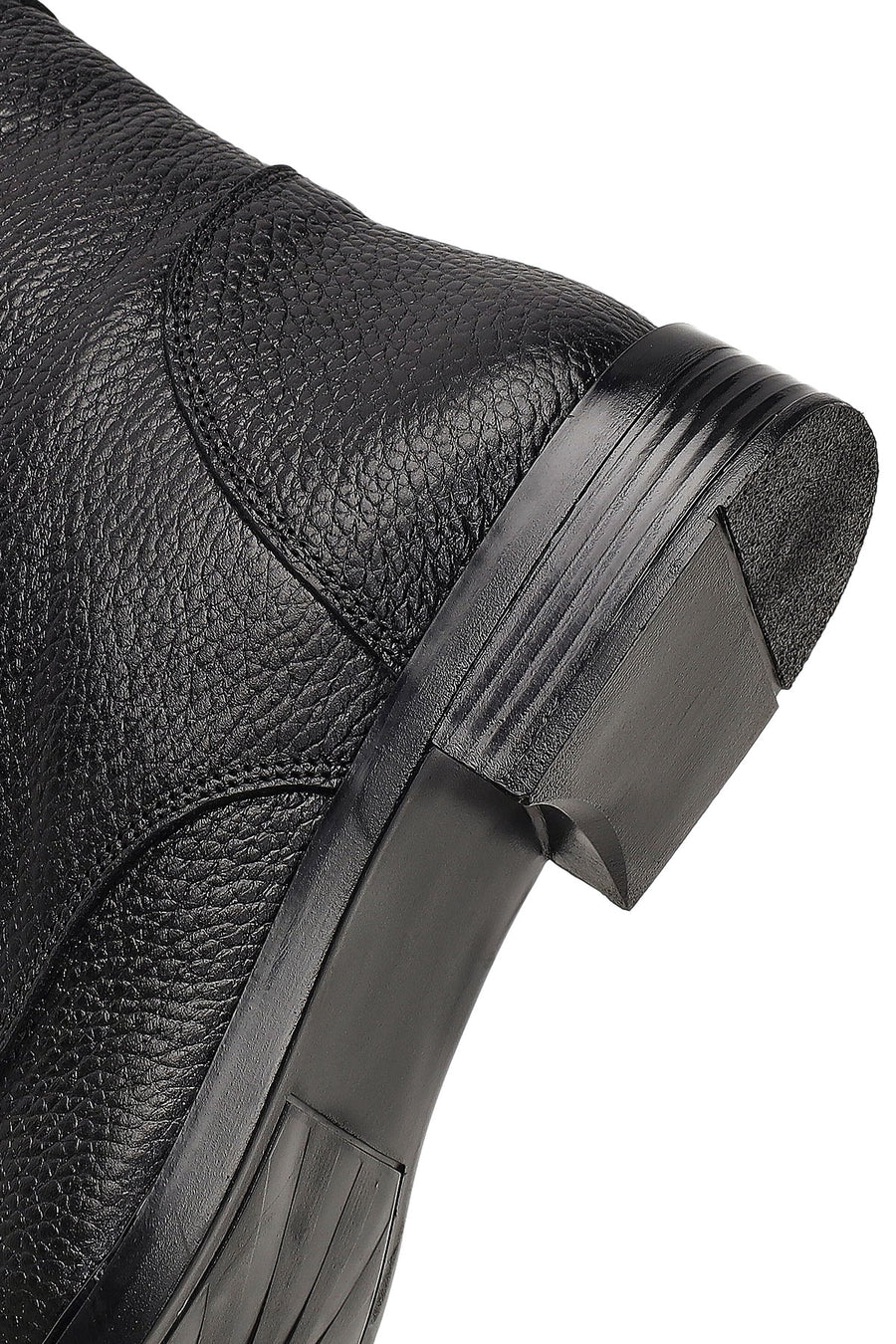 Women's Black Lace-Up Zipper Leather Boot