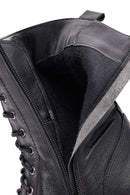 Woman Black Zippered Leather Postal Boots | Derimod