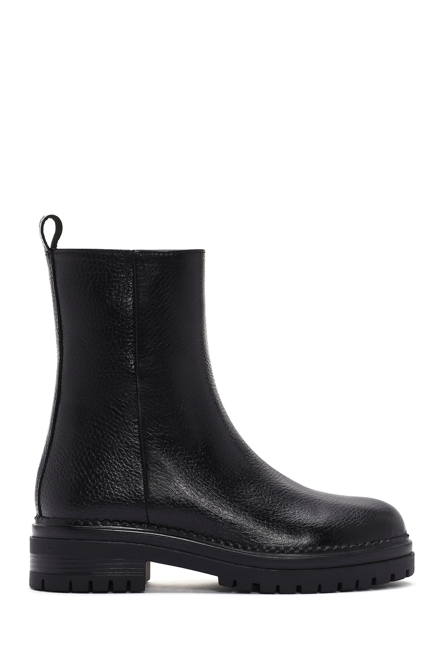 Woman Black Zippered Leather Boat 25WFD182318 | Derimod