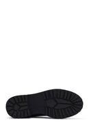 Woman Black Zippered Leather Boat | Derimod