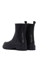 Woman Black Zippered Leather Boat | Derimod
