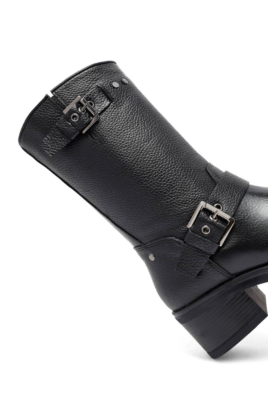 Woman Black Zippered Low Heeled Shoes Leather Boat