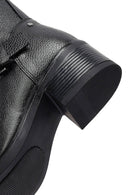 Woman Black Zippered Low Heeled Shoes Leather Boat | Derimod