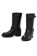 Woman Black Zippered Low Heeled Shoes Leather Boat | Derimod