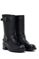 Woman Black Zippered Low Heeled Shoes Leather Boat | Derimod