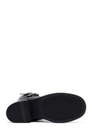 Woman Black Zippered Low Heeled Shoes Leather Boat | Derimod