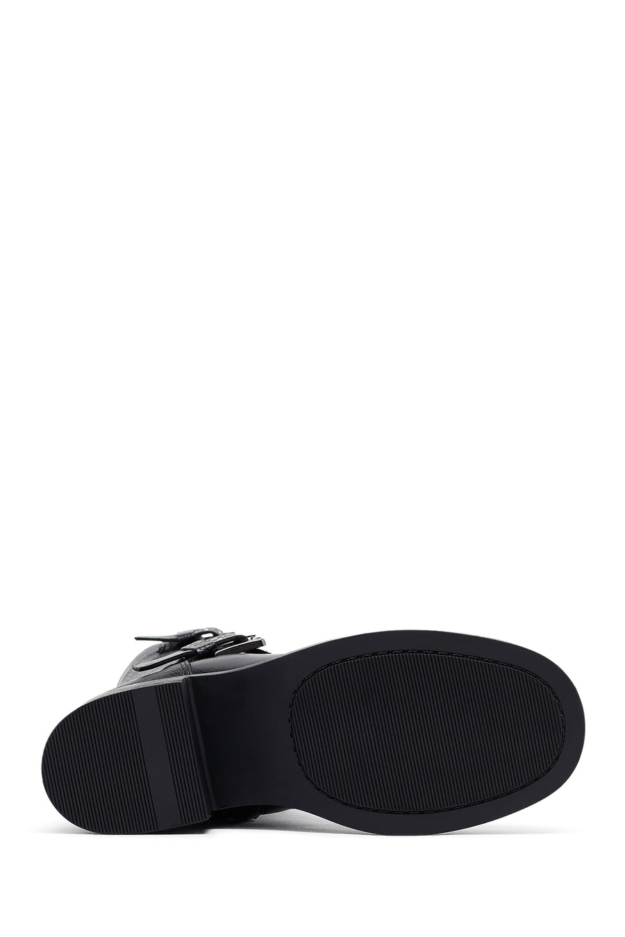 Woman Black Zippered Low Heeled Shoes Leather Boat