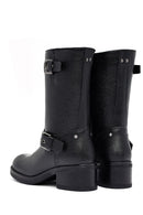 Woman Black Zippered Low Heeled Shoes Leather Boat | Derimod