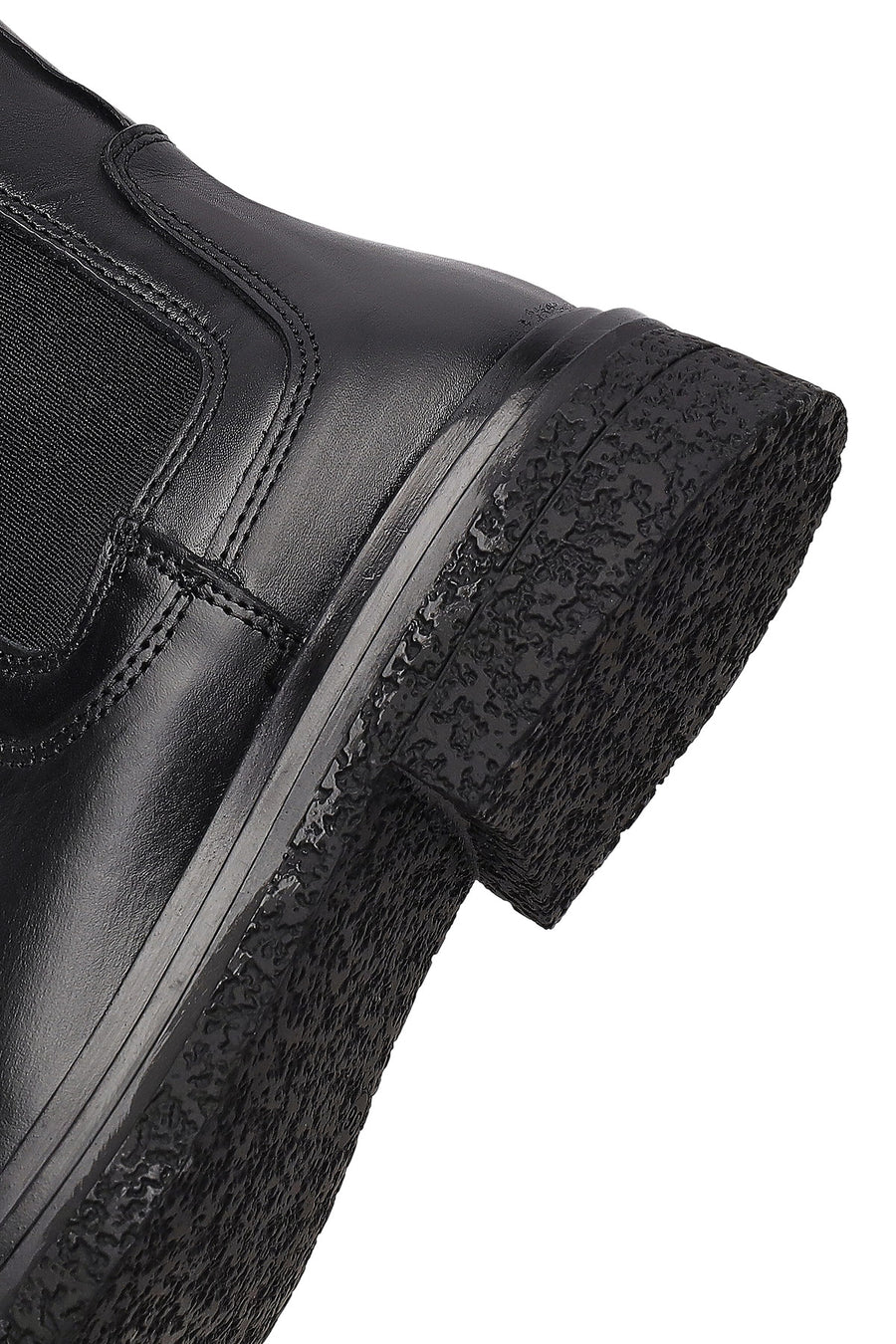 Women's Black Leather Chelsea Boot