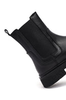 Women's Black Leather Chelsea Boot | Derimod