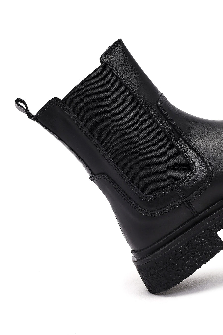 Women's Black Leather Chelsea Boot