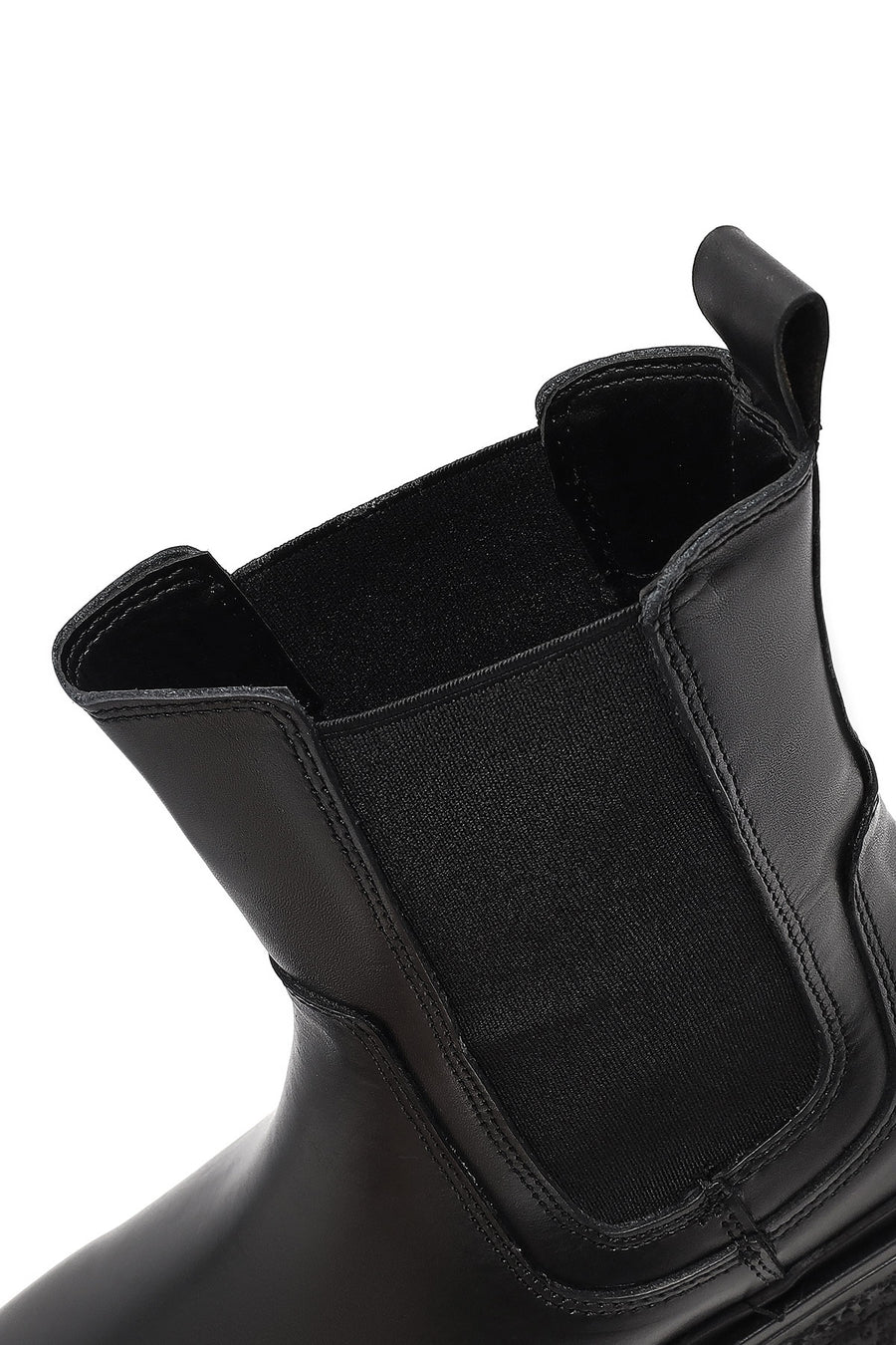 Women's Black Leather Chelsea Boot