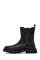 Women's Black Leather Chelsea Boot | Derimod