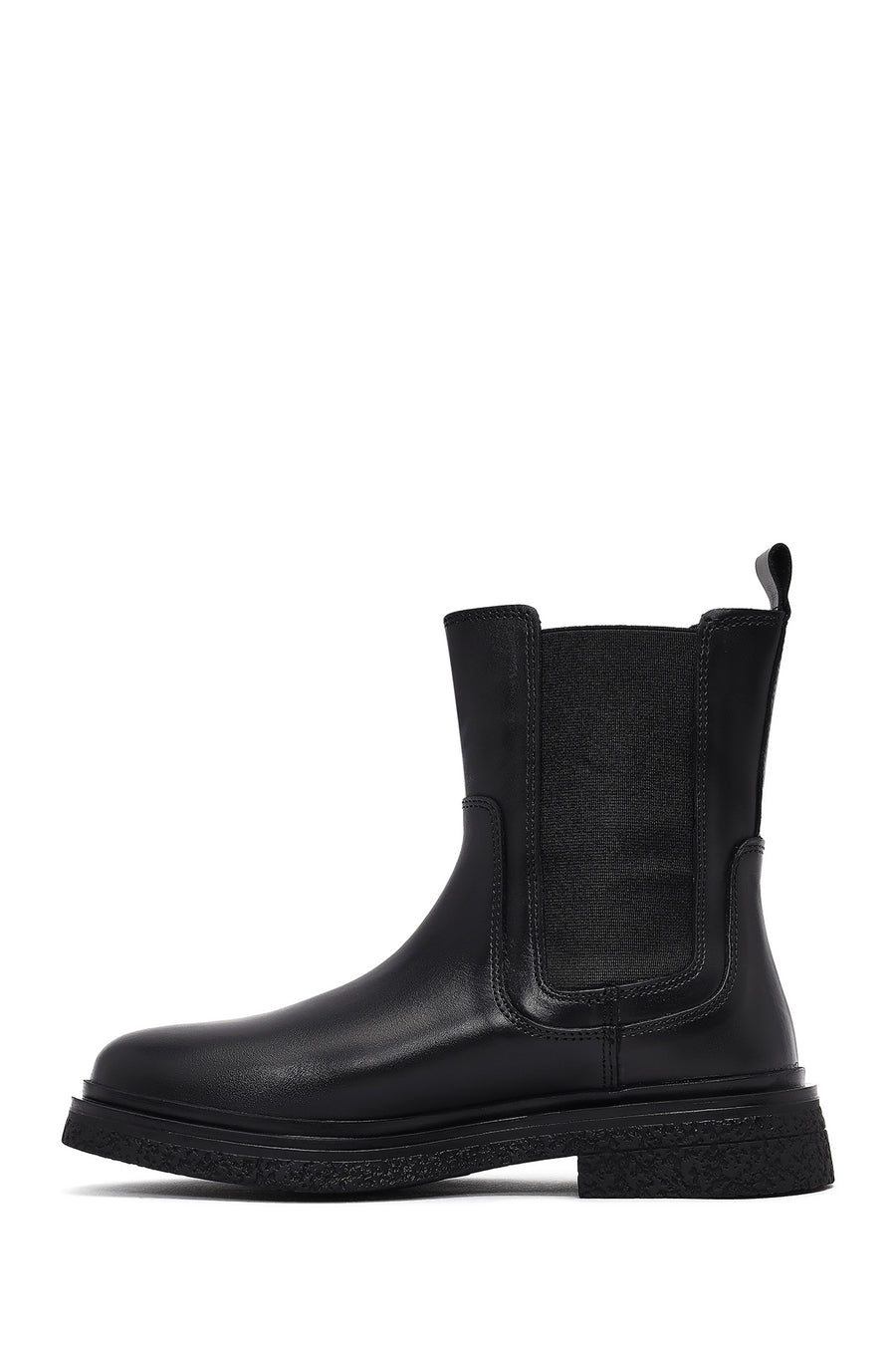 Women's Black Leather Chelsea Boot