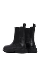 Women's Black Leather Chelsea Boot | Derimod