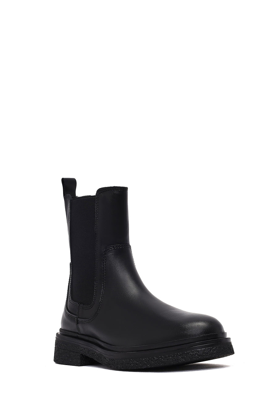 Women's Black Leather Chelsea Boot