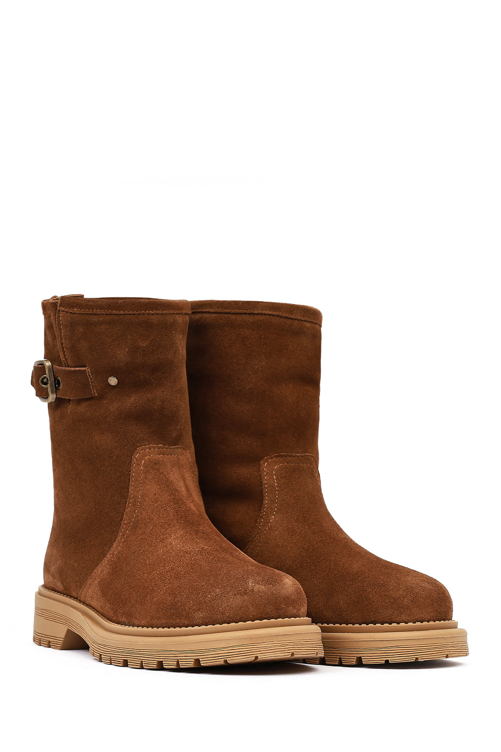 Kadın Taba Süet Deri Bot