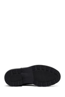 Woman Black Zippered Thick Sole Leather Boat | Derimod