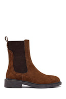 Women's Tan Suede Leather Chelsea Boot | Derimod