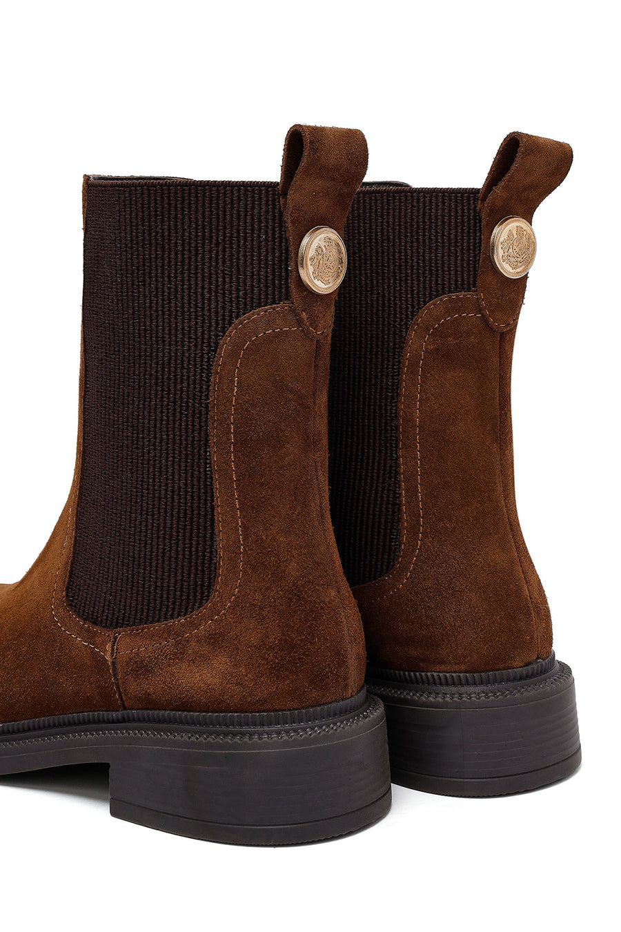 Women's Tan Suede Leather Chelsea Boot