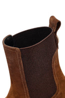 Women's Tan Suede Leather Chelsea Boot | Derimod