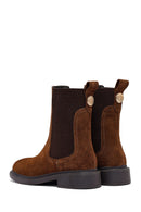 Women's Tan Suede Leather Chelsea Boot | Derimod