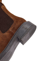 Women's Tan Suede Leather Chelsea Boot | Derimod