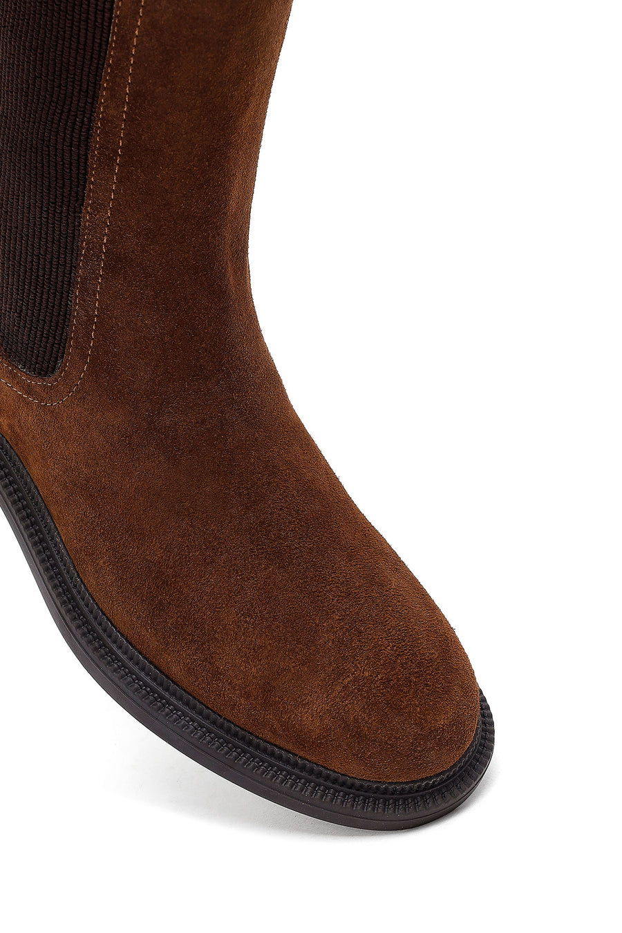 Women's Tan Suede Leather Chelsea Boot