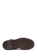 Women's Mink Zippered Lace-up Suede Leather Ankle Boots | Derimod