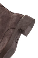 Women's Mink Zippered Lace-up Suede Leather Ankle Boots | Derimod