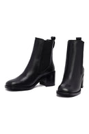 Kadın Siyah Kalın Topuklu Deri Chelsea Bot | Derimod
