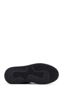 Woman Black Zippered Thick-Soled Suede Leather Teddy Bot | Derimod