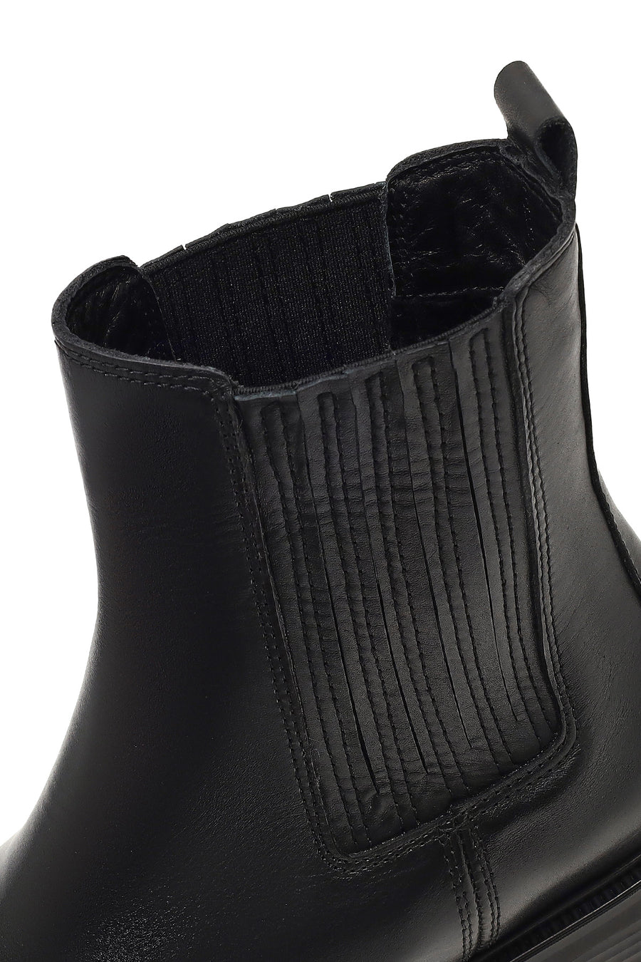 Women's Black Leather Chelsea Boot