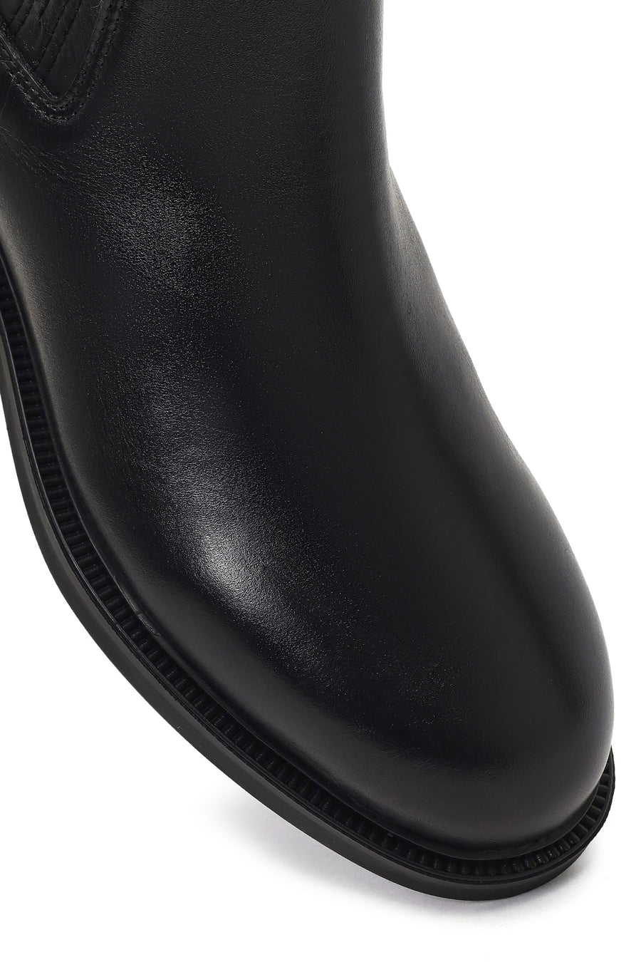 Women's Black Leather Chelsea Boot