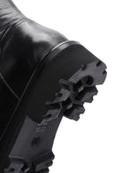 Woman Black Zippered Thick Sole Leather Boot | Derimod