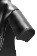 Woman Black Zippered Chunky Heels Leather Boot | Derimod